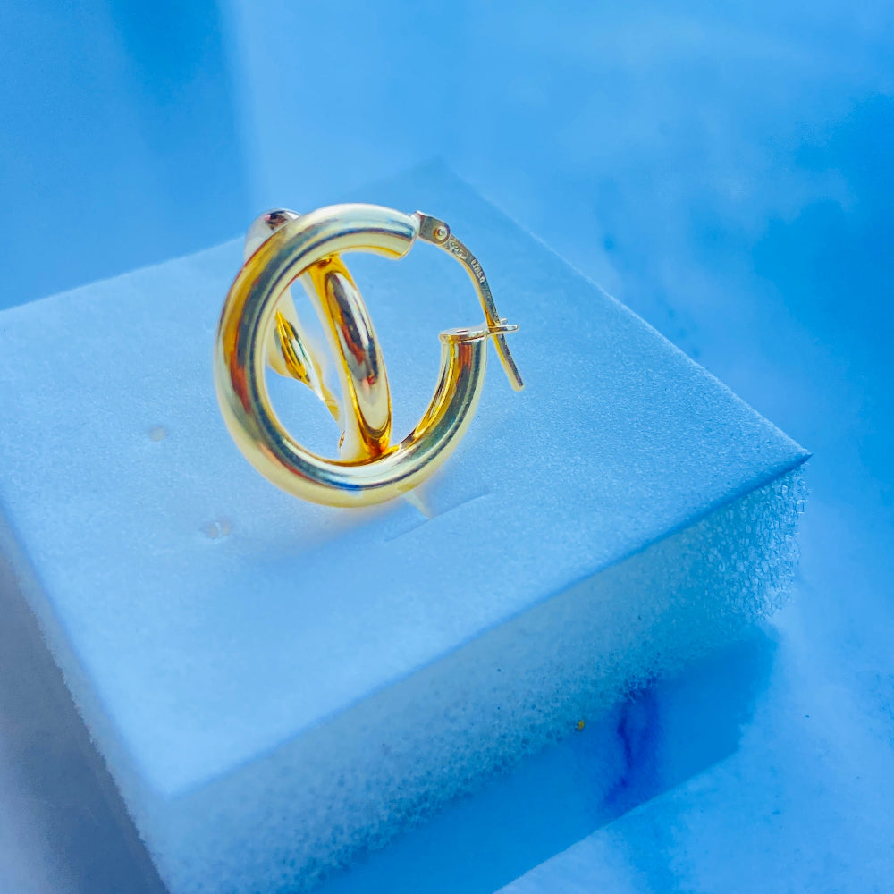 Deep Shine Jewellers Gold Hoop Sleeper Earrings