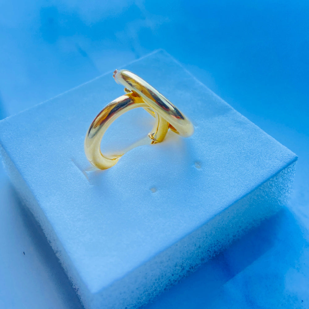 Deep Shine Jewellers Gold Hoop Sleeper Earrings