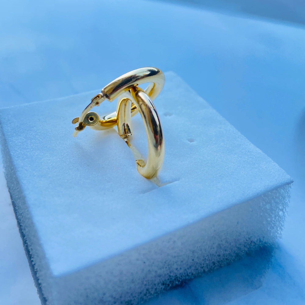 Deep Shine Jewellers Gold Hoop Sleeper Earrings