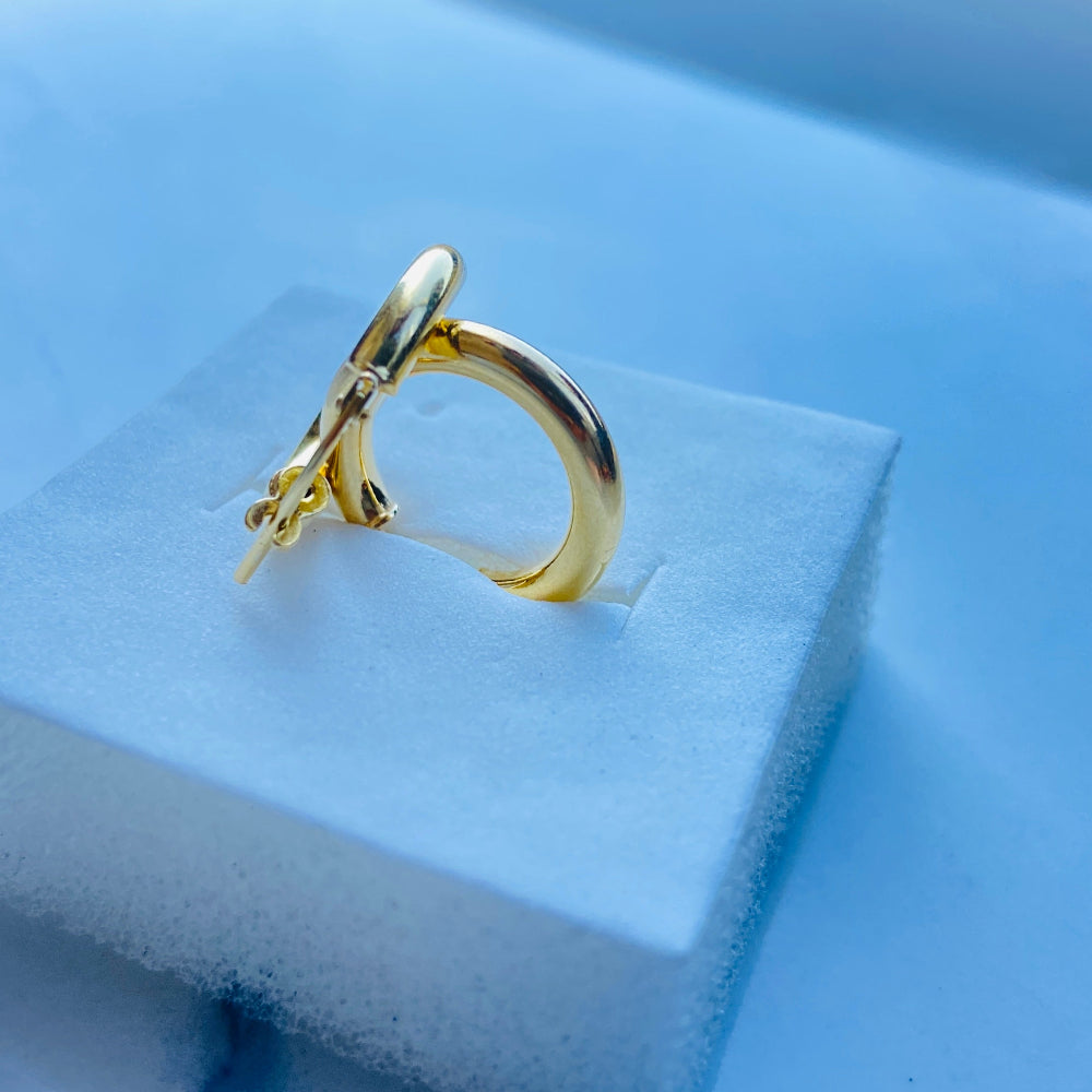 Deep Shine Jewellers Gold Hoop Sleeper Earrings