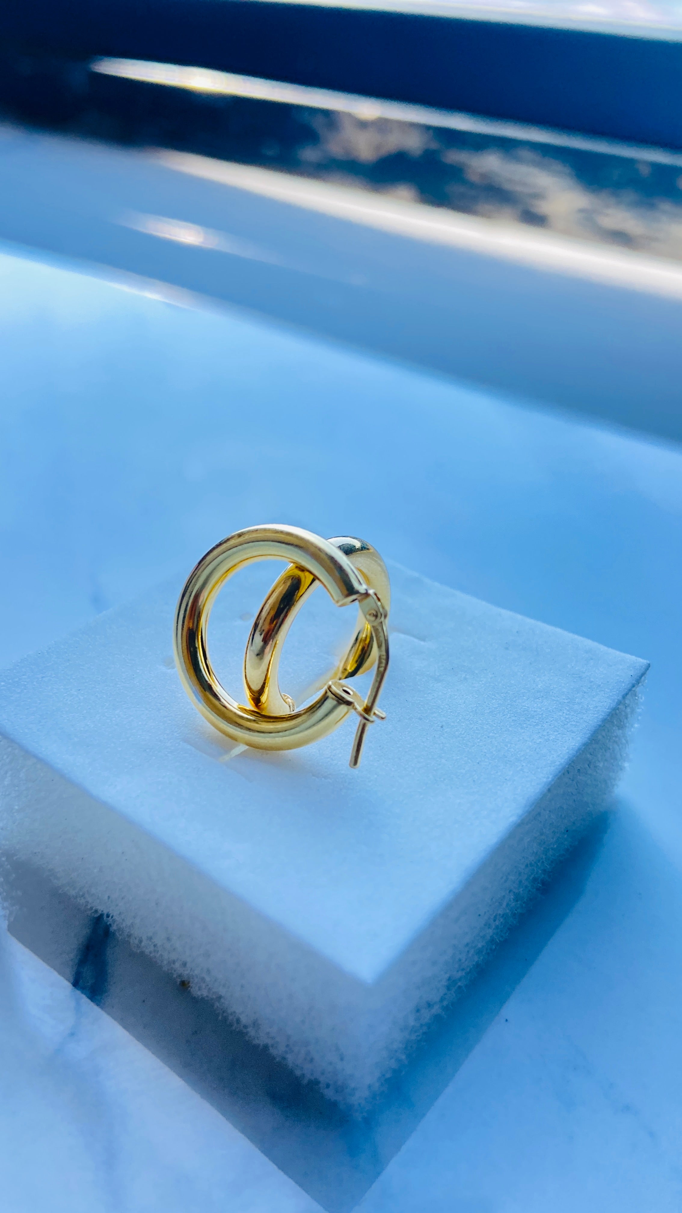 Deep Shine Jewellers Gold Hoop Sleeper Earrings